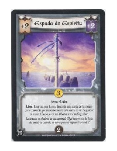 Sword of Spirit  - Weapon · Unique   Open: Once per turn, discard a card from your hand   to permanently change this card into a