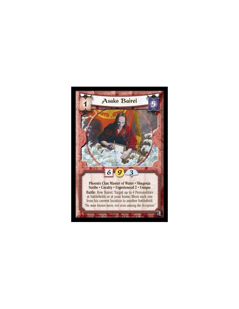 Asako Bairei Exp2 FOIL  - Phoenix Clan Master of Water · Shugenja · Scribe · Cavalry · Experienced 2 · Unique. Battle: Bow Baire