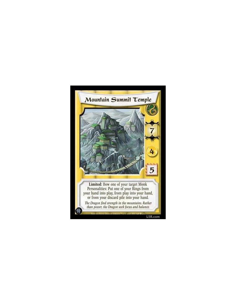 Mountain Summit Temple  - Limited: Bow one of your target Monk Personalities: Put one of your Rings frmo your hand into play, fr