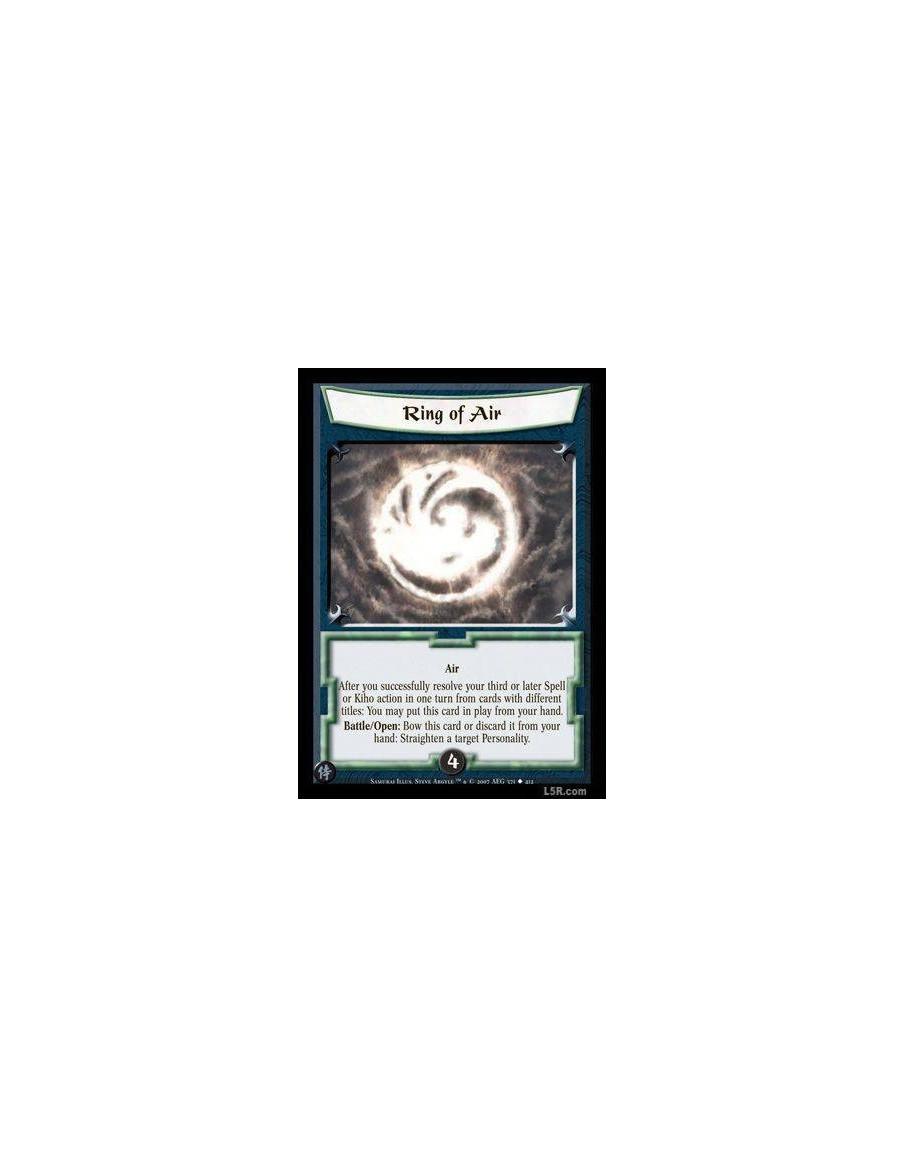 Ring of Air FOIL  - Air  After you successfully resolve your third or later Spell or Kiho action in one trn from cards with diff