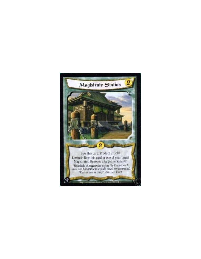 Magistrate Station  - Bow this card: Produce 2 Gold.Limited: Bow this card or one of your target Magistrates: Rehonor a target P